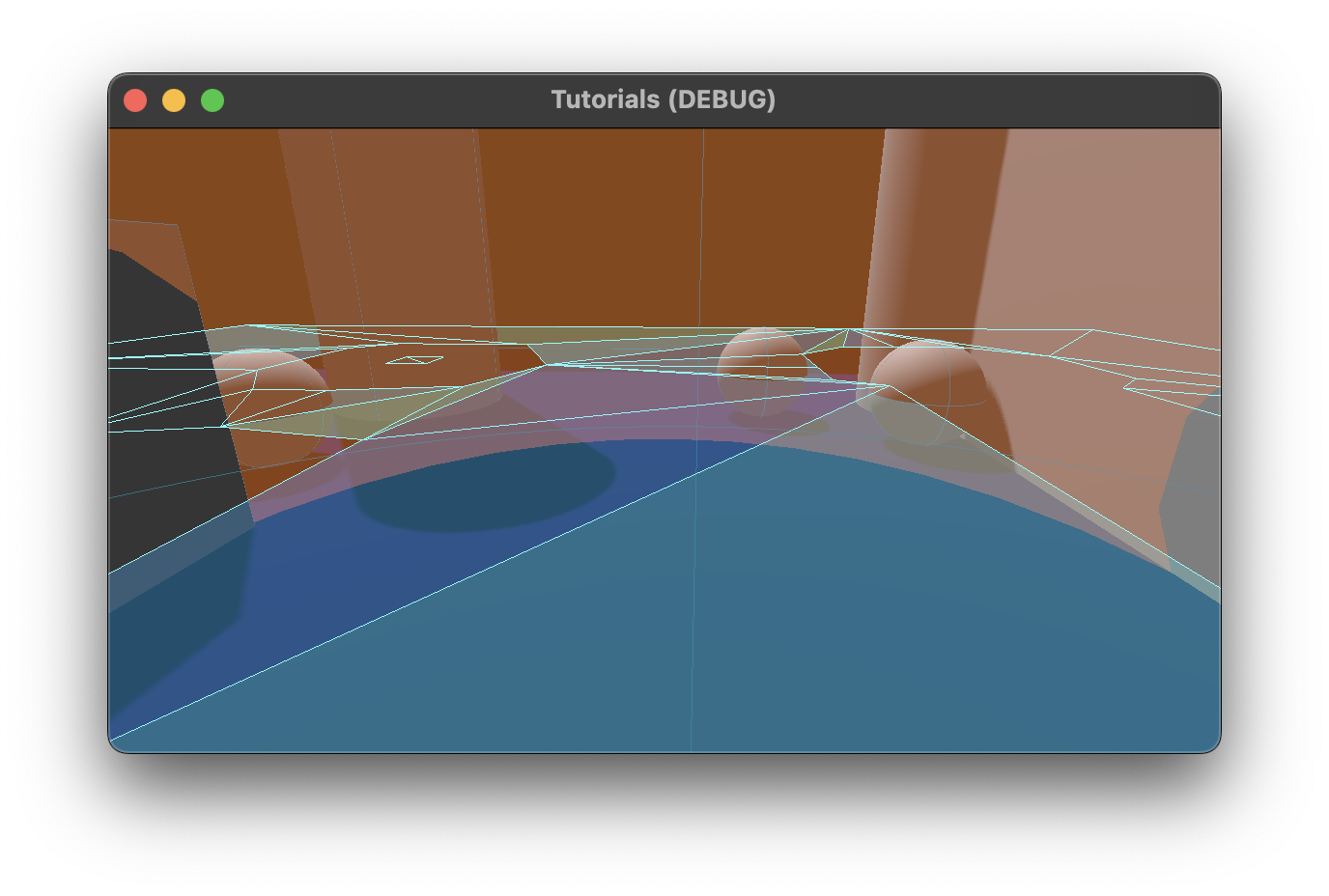 The navmesh, obstacles, and collision shapes visible in the scene