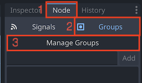 Navigating to the group menu