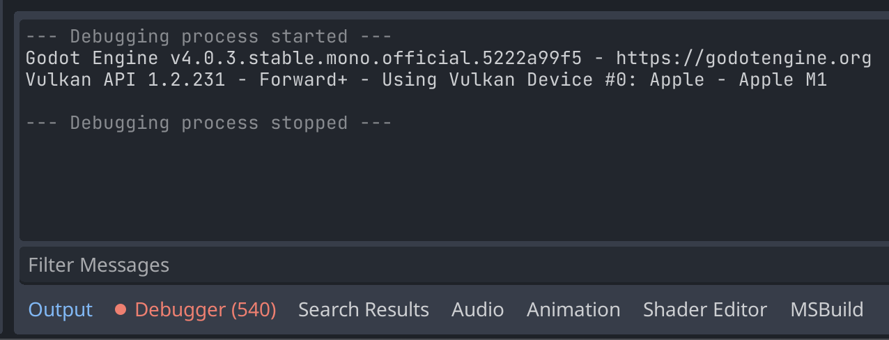 Error count in the Debugger tab